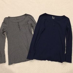 Pair of Felina Cotton Modal Henley Shirts (2)